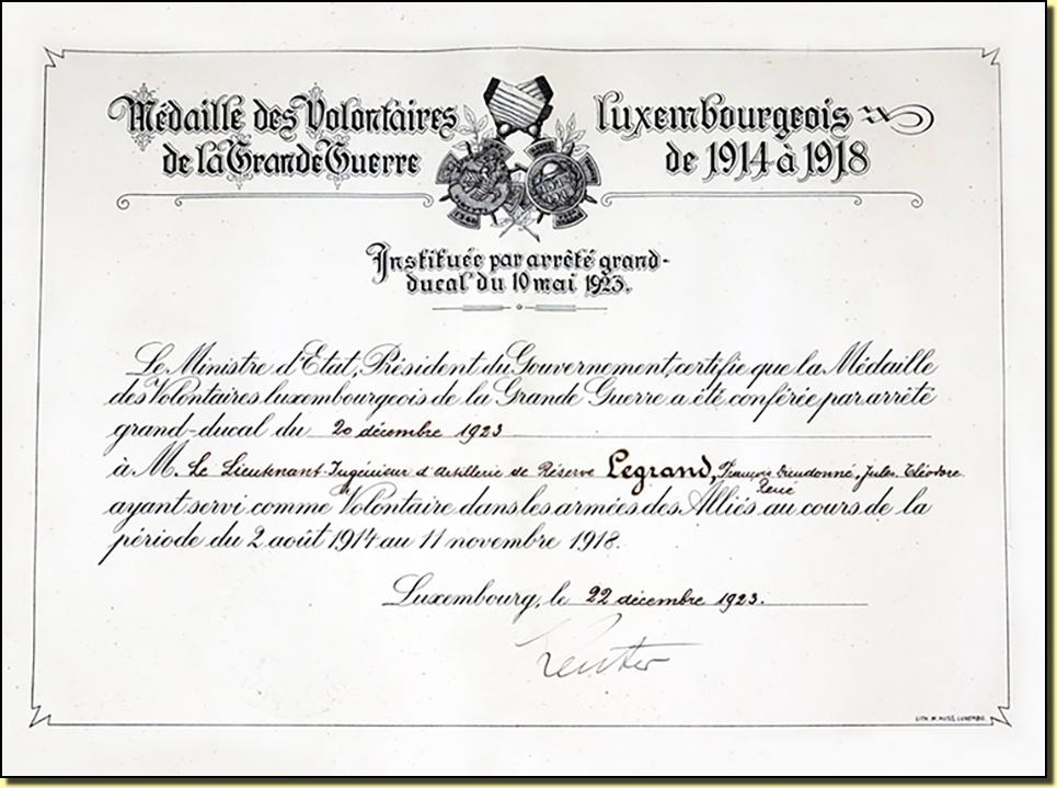 Luxembourg - Diplôme 2 Volontaires 