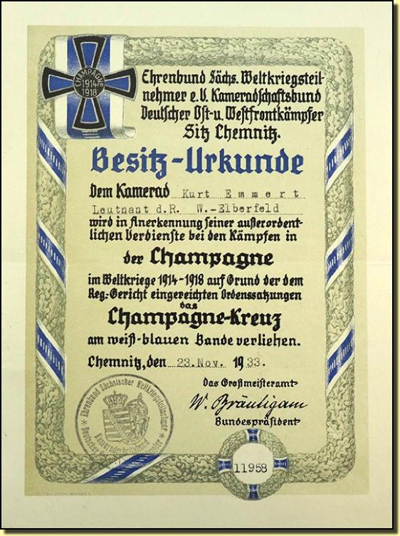 Diplôme croix AC Ost Front